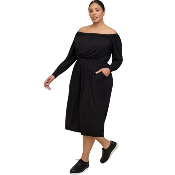 NWT Torrid Black Midi Supersoft Slit Dress Size 4X - Picture 4 of 5